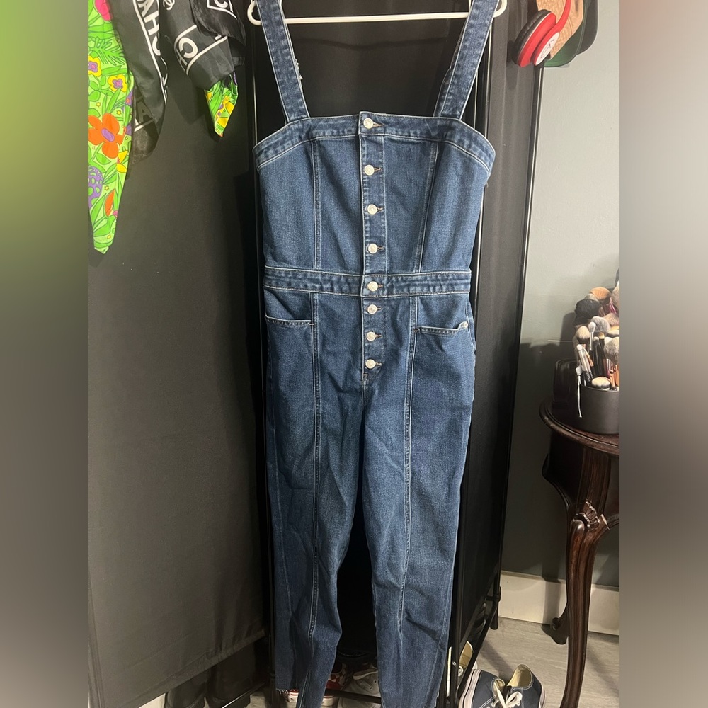 Express denim pant romper